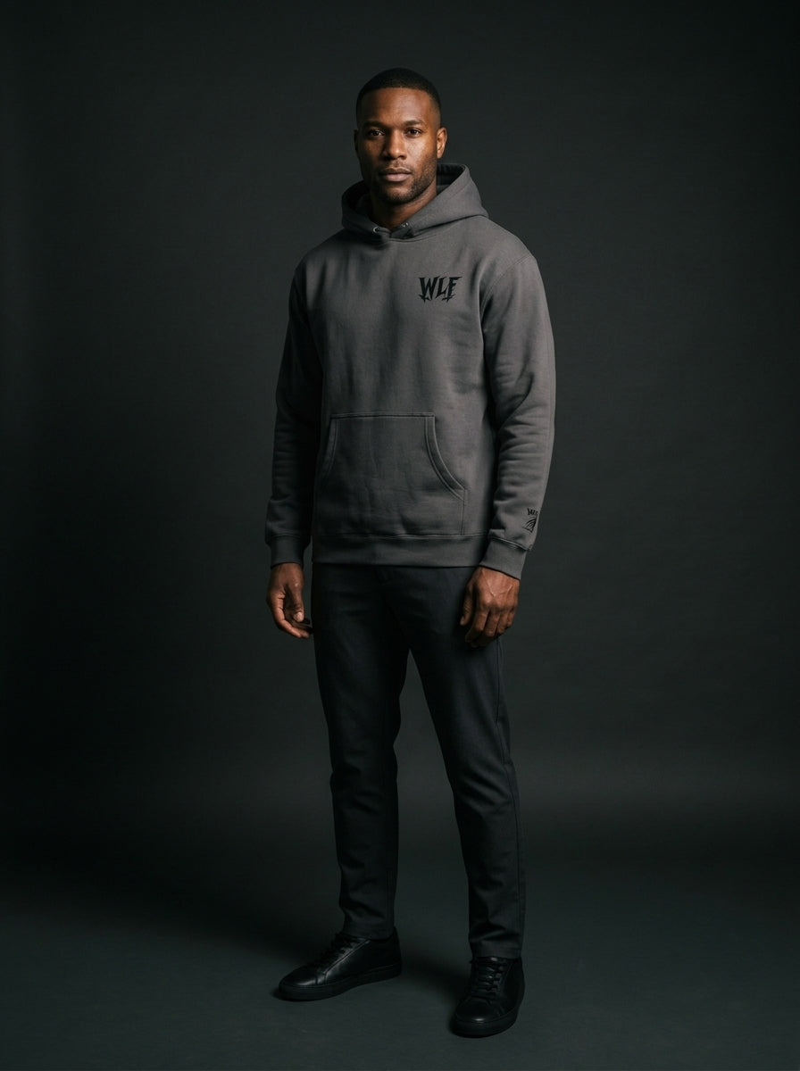 Heavyweight Hoodie — On Model - Dark Studio | Generated by Modelize